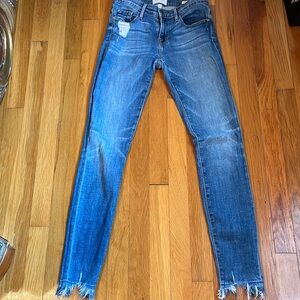 FRAME DENIM DISTRESSED SKINNY JEANS 25